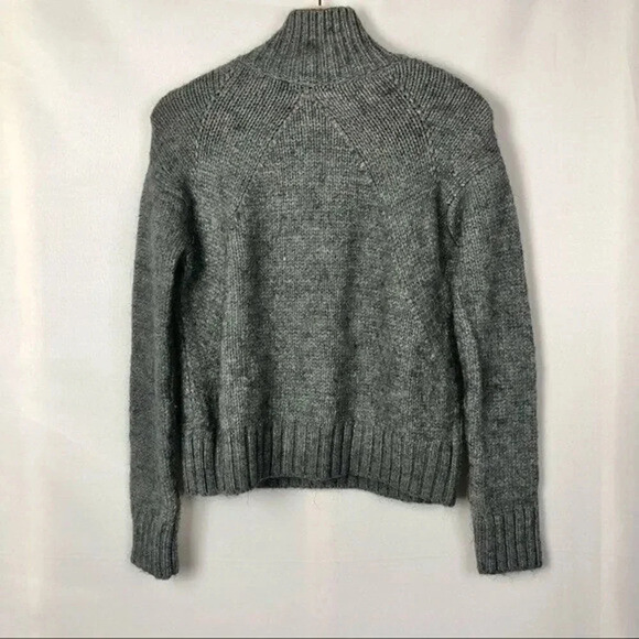 Zara Knit Gray Mock Neck Knit High Neck Long Sleeve Pullover Sweater S - Picture 2 of 5